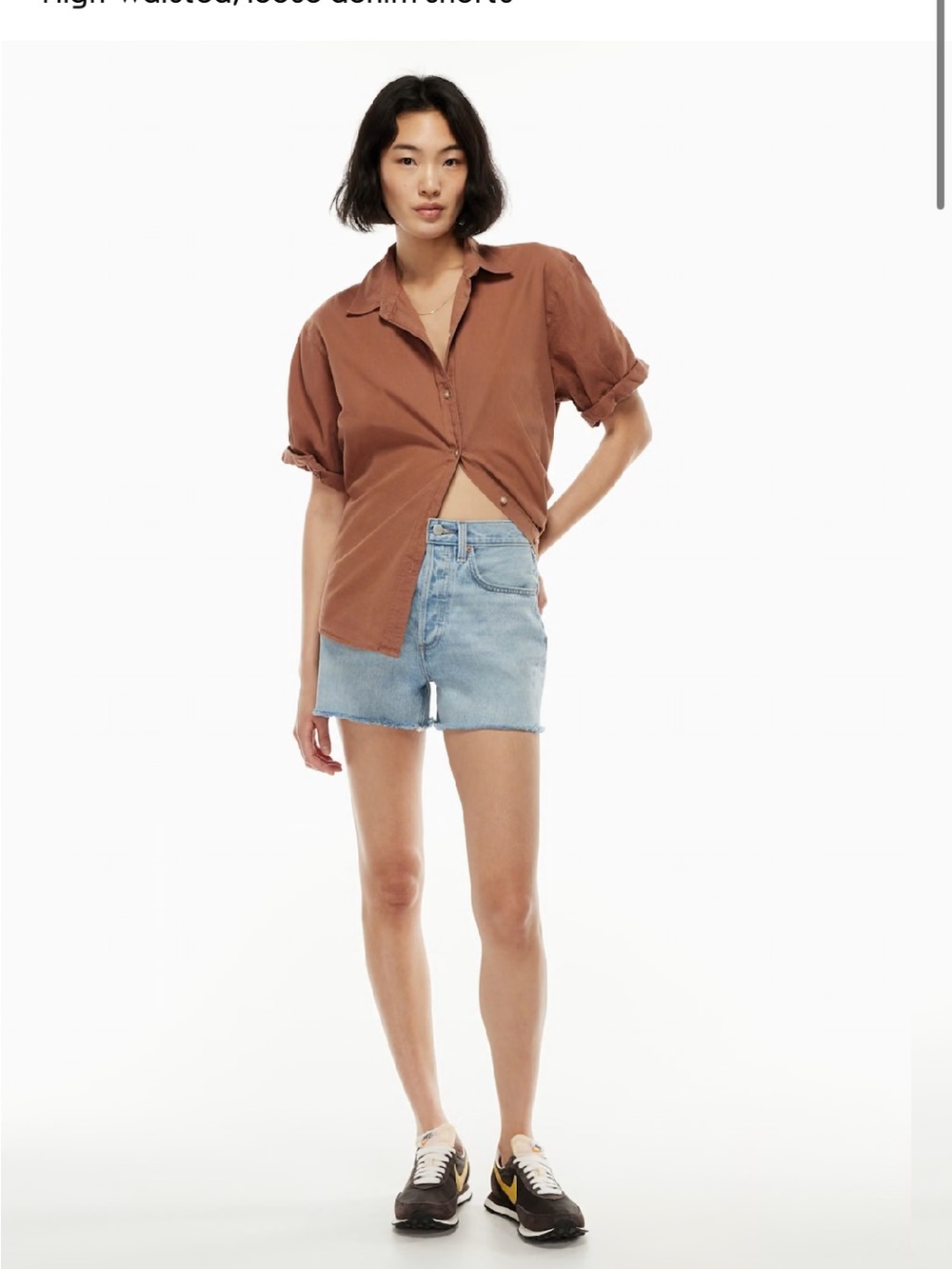 Denim Forum The Joni Loose Short Distressed Cutoff Jean Shorts Blondie Bleu 25